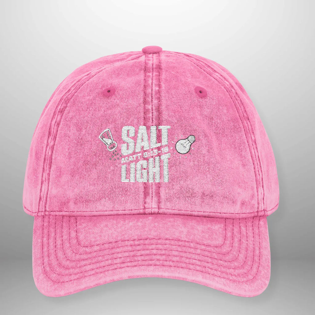 Salt & Light Vintage Cap | Matthew 5:13–16 Embroidered Hat | Washed Cotton Adjustable Cap Goshen & Selah Co