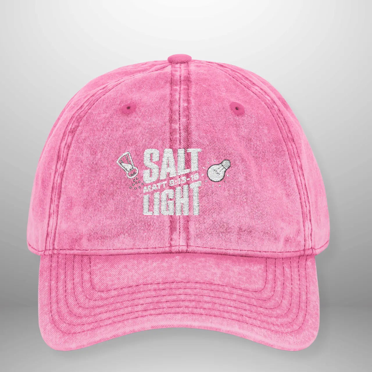 Salt & Light Vintage Cap | Matthew 5:13–16 Embroidered Hat | Washed Cotton Adjustable Cap Goshen & Selah Co