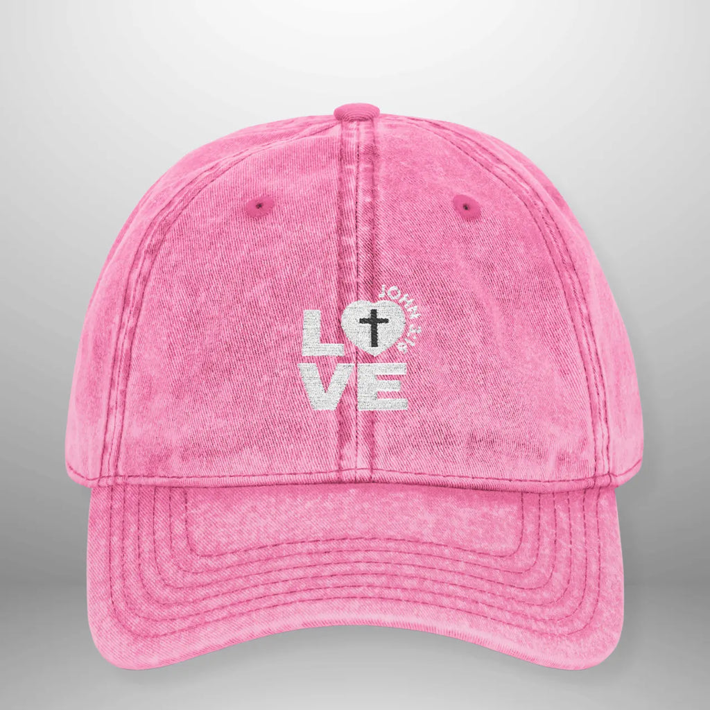 LOVE Vintage Cap | Washed Cotton Adjustable Hat Goshen & Selah Co
