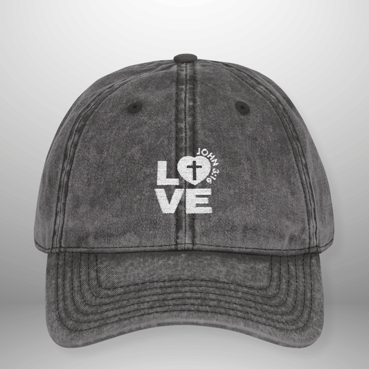 Love John 3:16 Vintage Cap | Washed Cotton Adjustable Hat