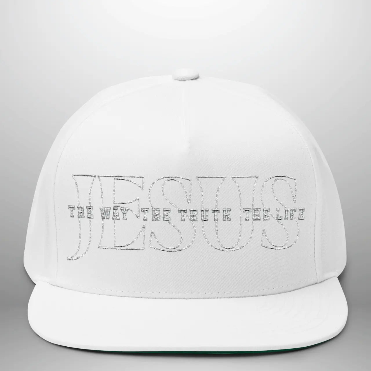 JESUS-The Way, The Truth, The Life | Flat Bill Cap | Five-Panel Snapback | Structured Embroidered Hat Goshen & Selah Co