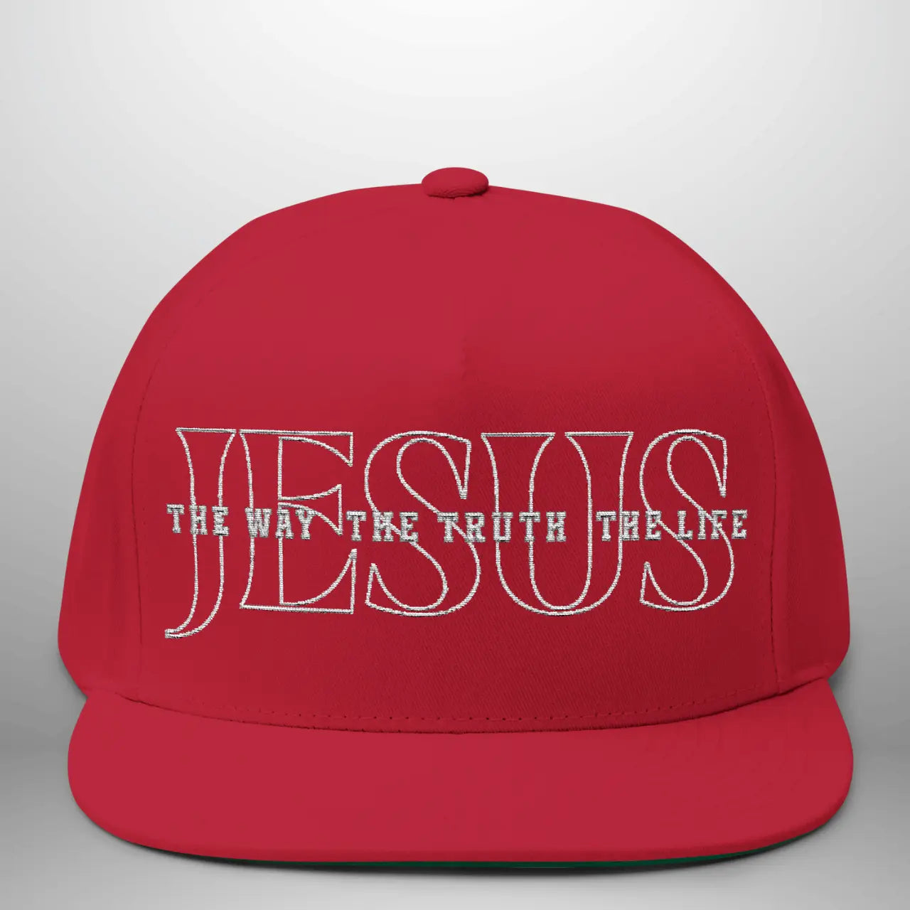 JESUS-The Way, The Truth, The Life | Flat Bill Cap | Five-Panel Snapback | Structured Embroidered Hat Goshen & Selah Co