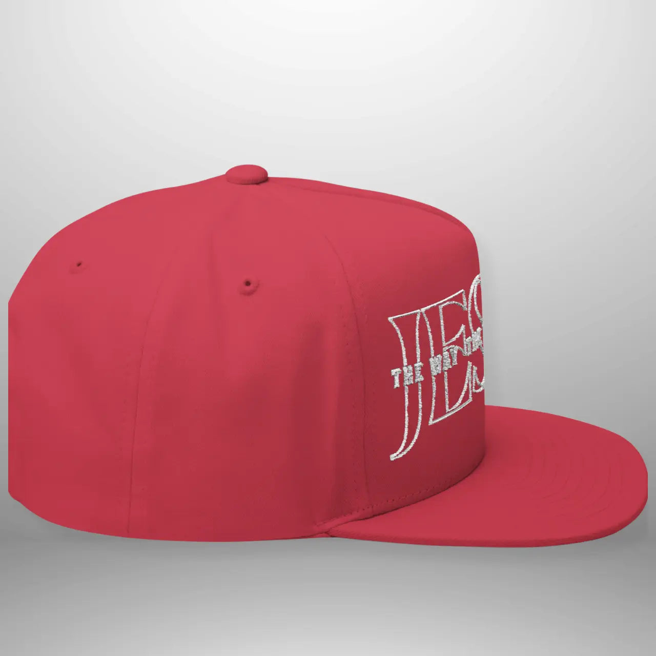 JESUS-The Way, The Truth, The Life | Flat Bill Cap | Five-Panel Snapback | Structured Embroidered Hat Goshen & Selah Co