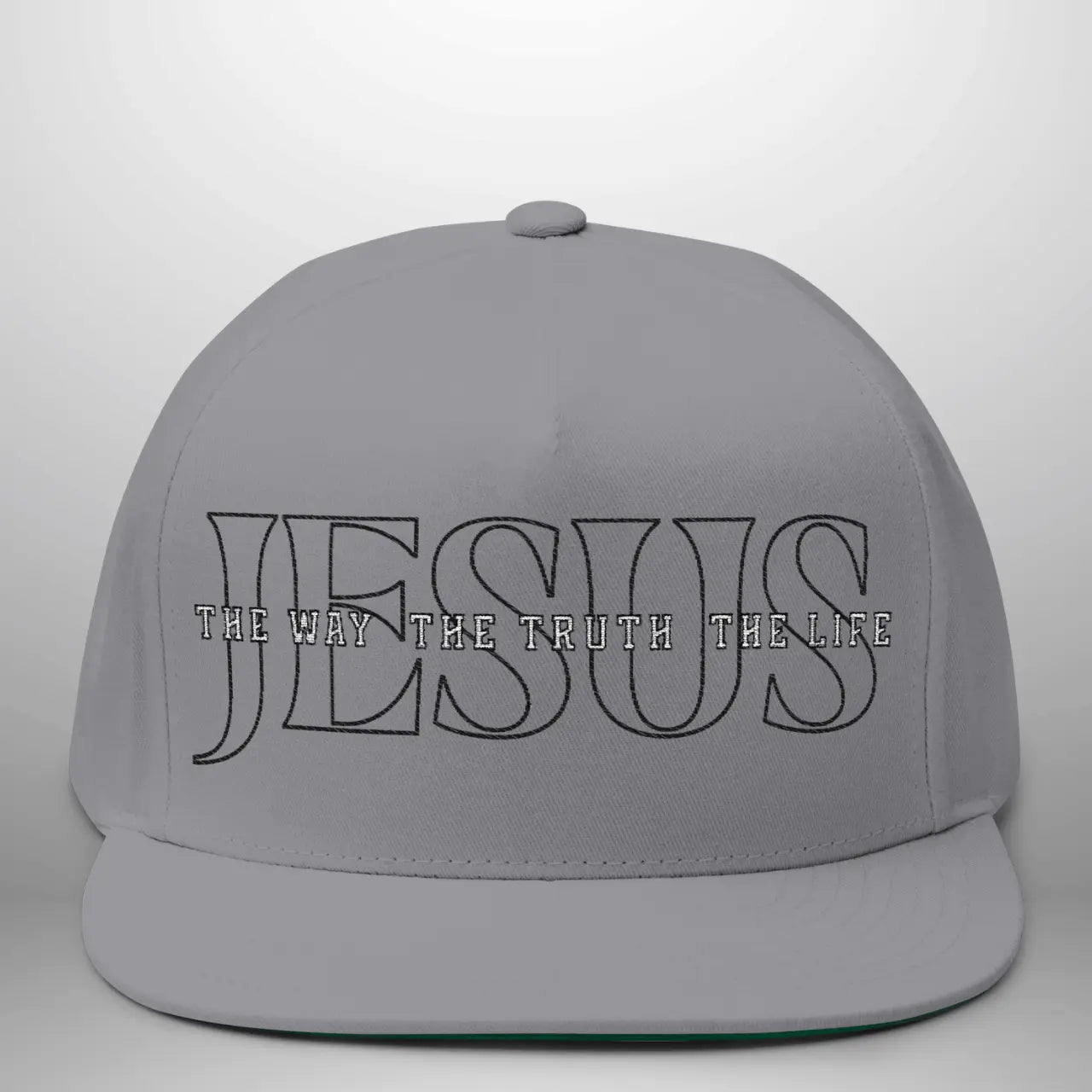JESUS-The Way The Truth The Life | Flat Bill Cap | Five-Panel Snapback | Structured Embroidered Hat Goshen & Selah Co