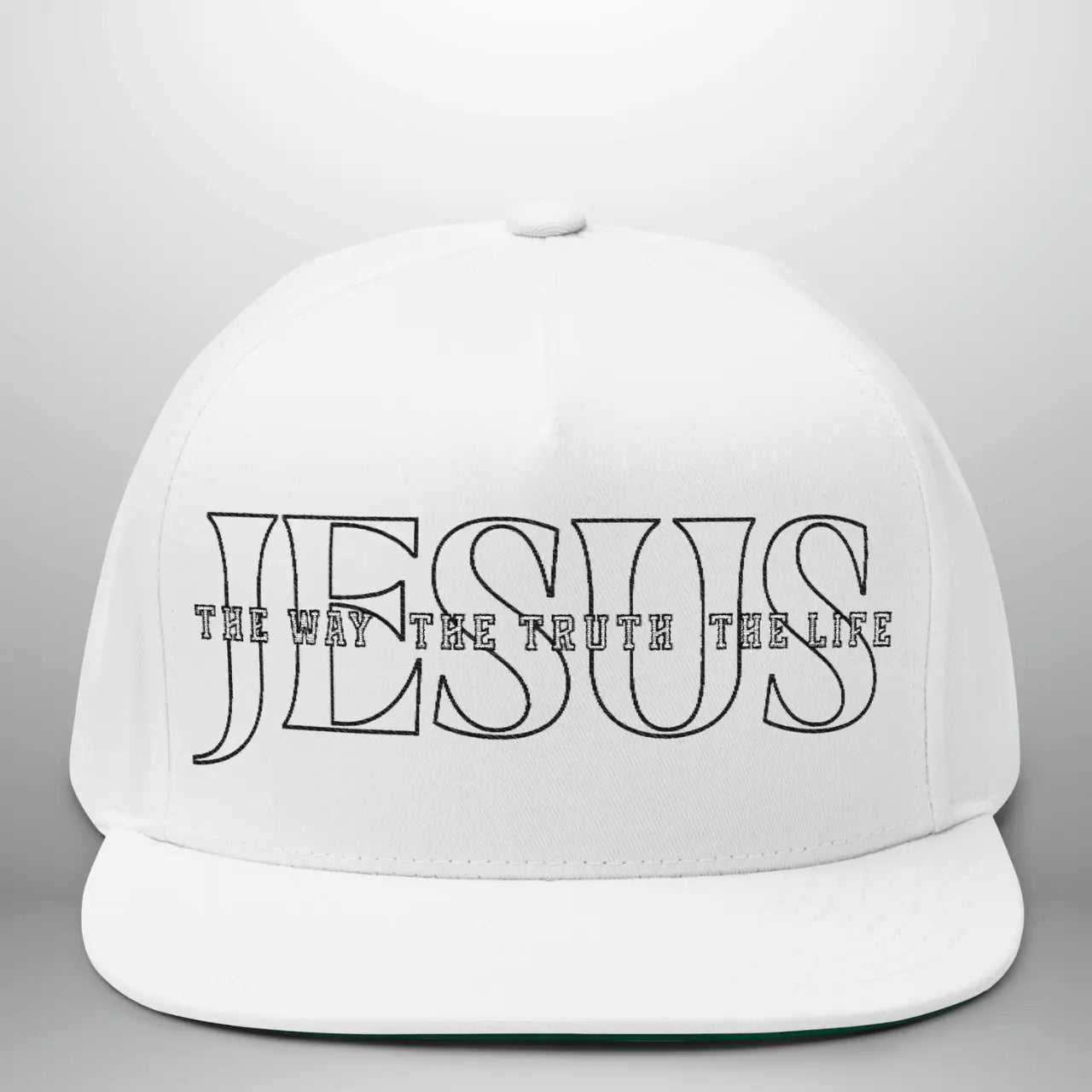 JESUS-The Way The Truth The Life | Flat Bill Cap | Five-Panel Snapback | Structured Embroidered Hat Goshen & Selah Co