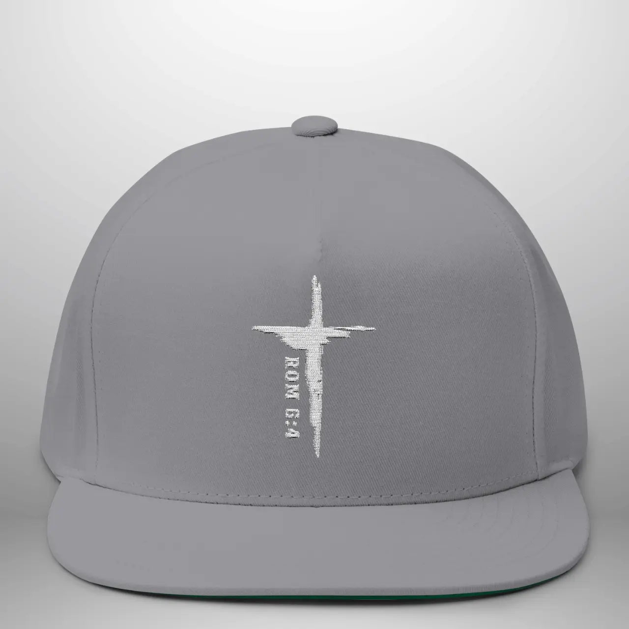 Romans 6:4 Flat Bill Cap | Embroidered Cross Snapback | Structured Five-Panel Hat Goshen & Selah Co