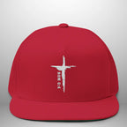 Romans 6:4 Flat Bill Cap | Embroidered Cross Snapback | Structured Five-Panel Hat Goshen & Selah Co