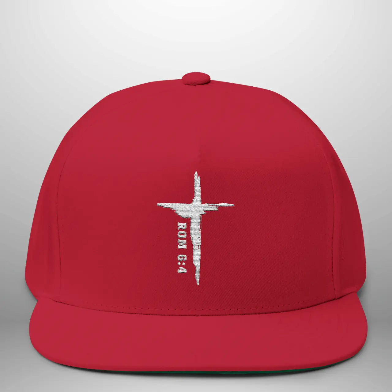 Romans 6:4 Flat Bill Cap | Embroidered Cross Snapback | Structured Five-Panel Hat Goshen & Selah Co