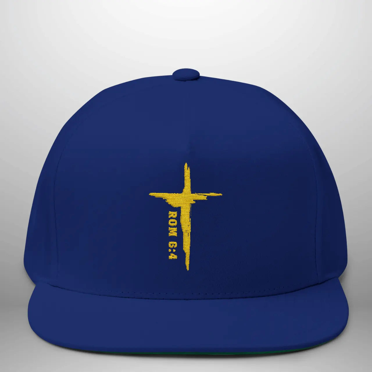 Romans 6:4 Flat Bill Cap | Embroidered Cross Snapback | Structured Five-Panel Hat Goshen & Selah Co