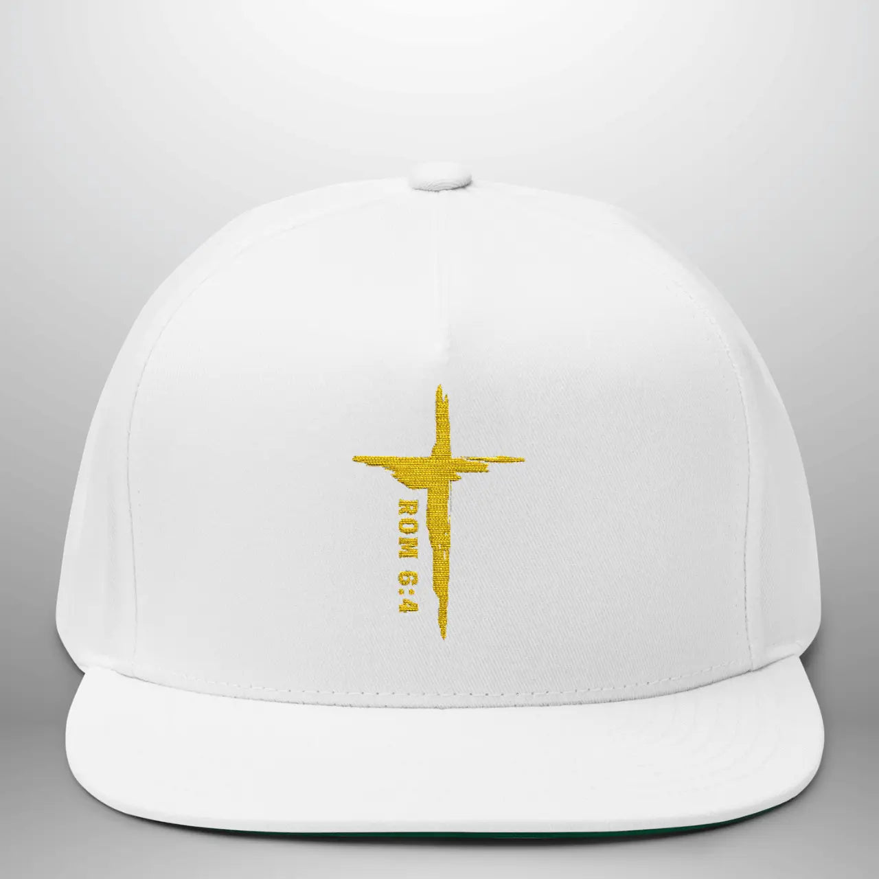 Romans 6:4 Flat Bill Cap | Embroidered Cross Snapback | Structured Five-Panel Hat Goshen & Selah Co