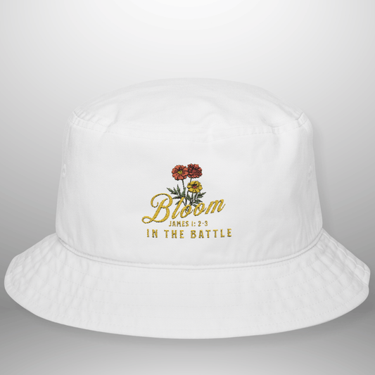 Bloom in the Battle James 1:2–3 Bucket Hat | Vintage Cotton