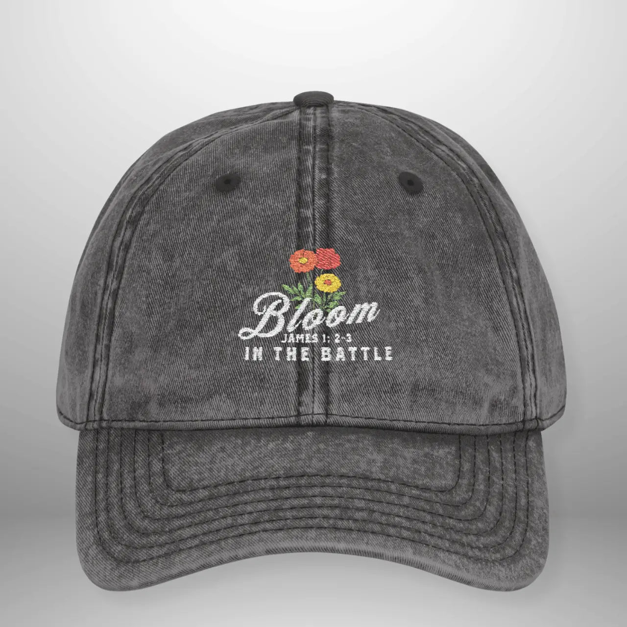 Bloom in the Battle Vintage Cap | Washed Cotton Adjustable Hat Goshen & Selah Co