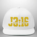 JOHN 3:16 JESUS SAVES Flat Bill Cap | Structured Five-Panel Snapback Hat Goshen & Selah Co