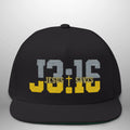 JOHN 3:16 JESUS SAVES Flat Bill Cap | Structured Five-Panel Snapback Hat Goshen & Selah Co
