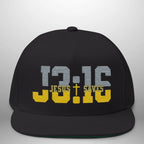 JOHN 3:16 JESUS SAVES Flat Bill Cap | Structured Five-Panel Snapback Hat Goshen & Selah Co