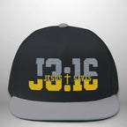 JOHN 3:16 JESUS SAVES Flat Bill Cap | Structured Five-Panel Snapback Hat Goshen & Selah Co