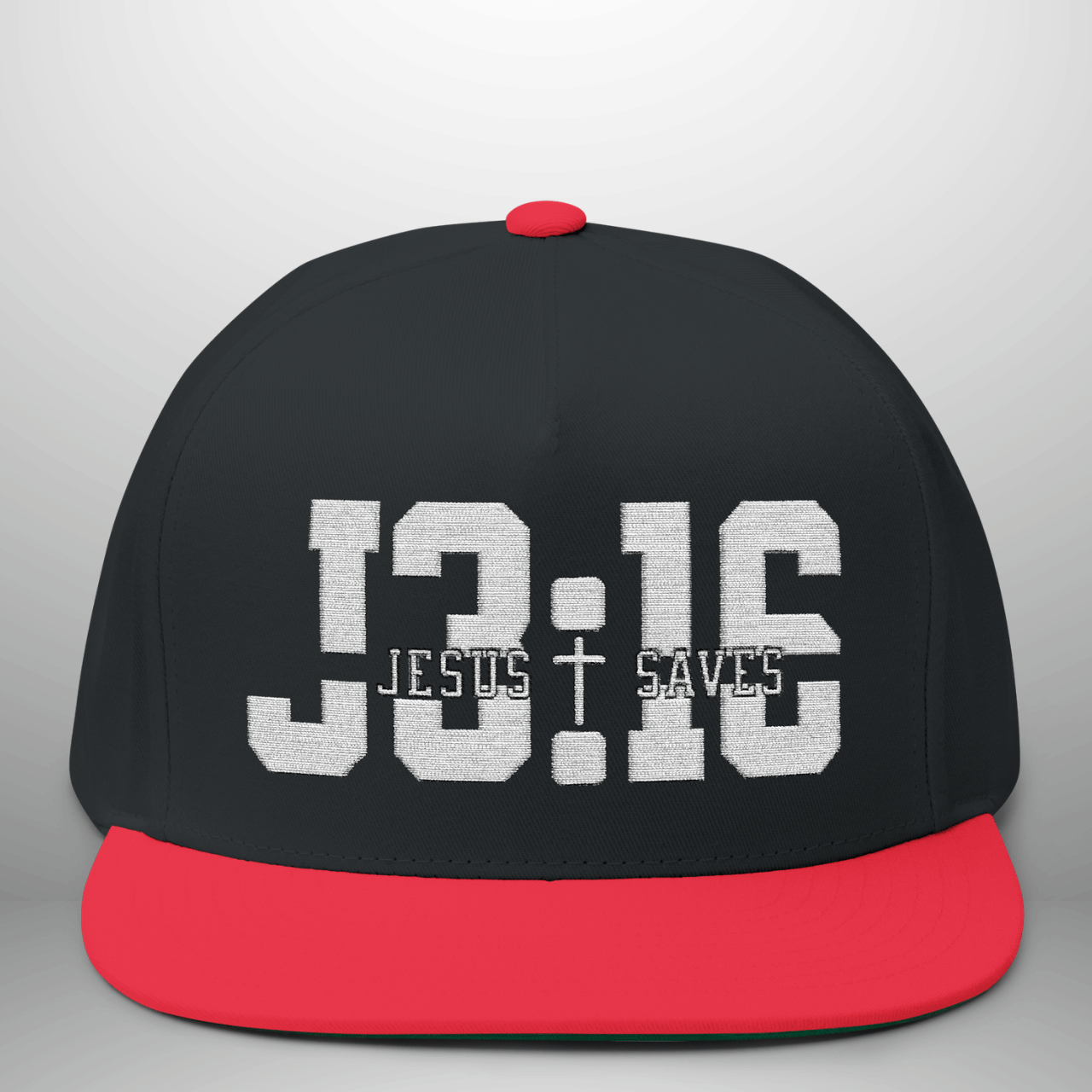 John 3:16 Jesus Saves Flat Bill Cap | Five-Panel Snapback
