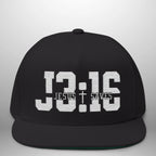 JOHN 3:16 JESUS SAVES Flat Bill Cap | Structured Five-Panel Snapback Hat Goshen & Selah Co