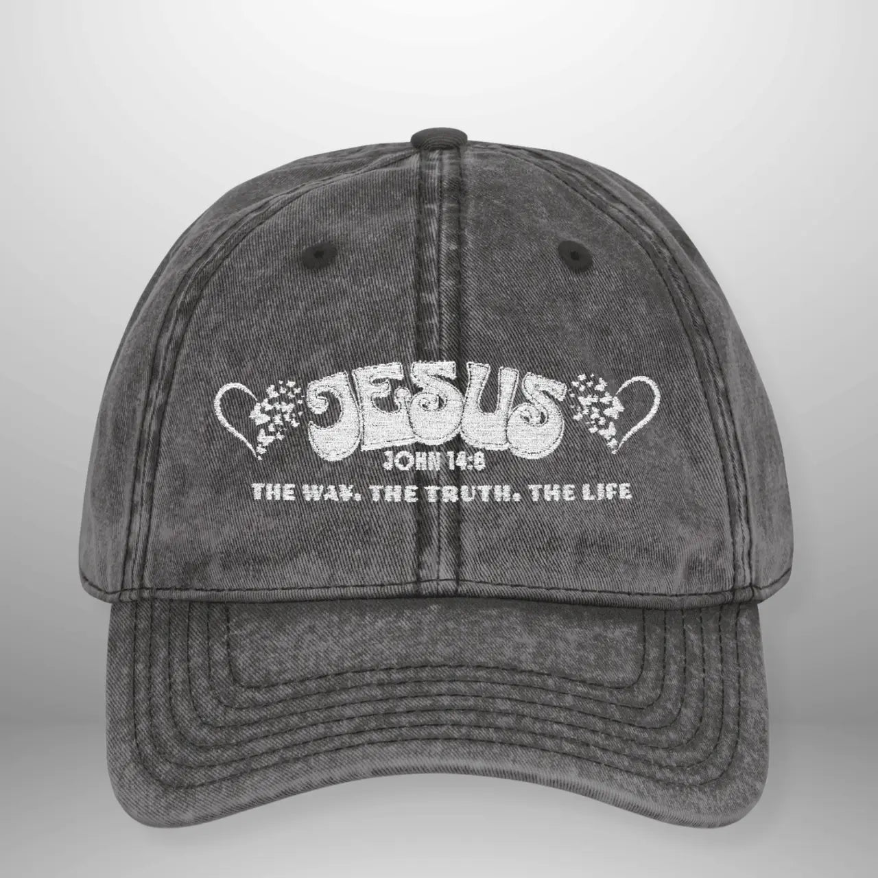 JOHN 14:6 “Jesus The Way The Truth The Life” Vintage Cap | Washed Cotton Adjustable Hat Goshen & Selah Co