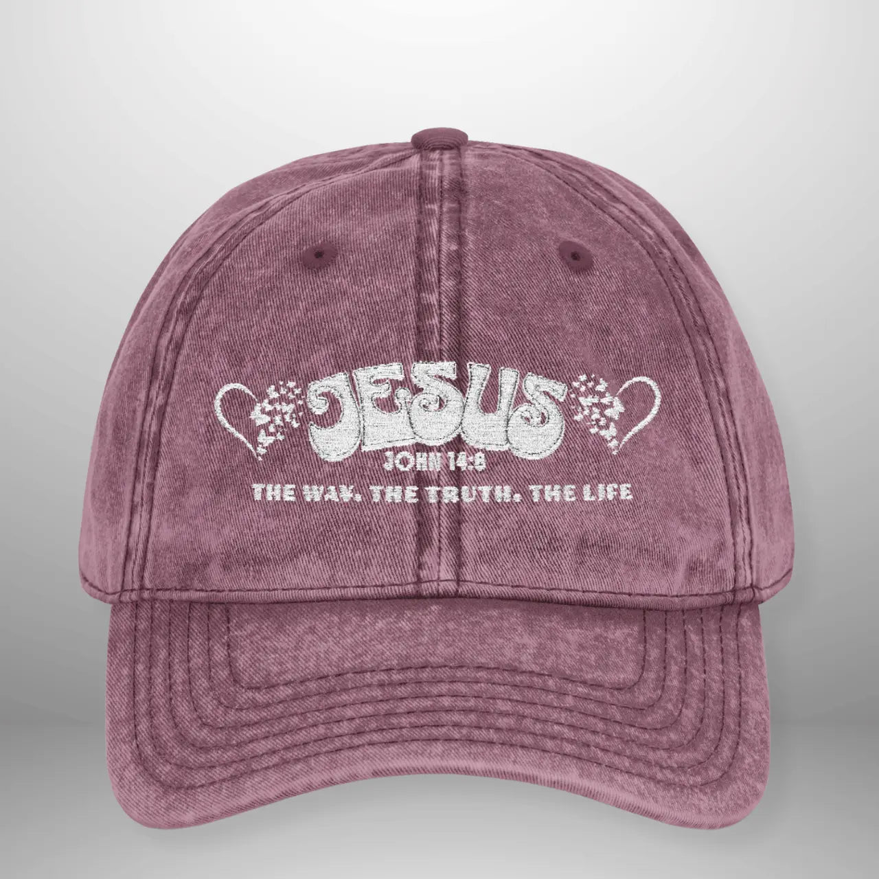 JOHN 14:6 “Jesus The Way The Truth The Life” Vintage Cap | Washed Cotton Adjustable Hat Goshen & Selah Co
