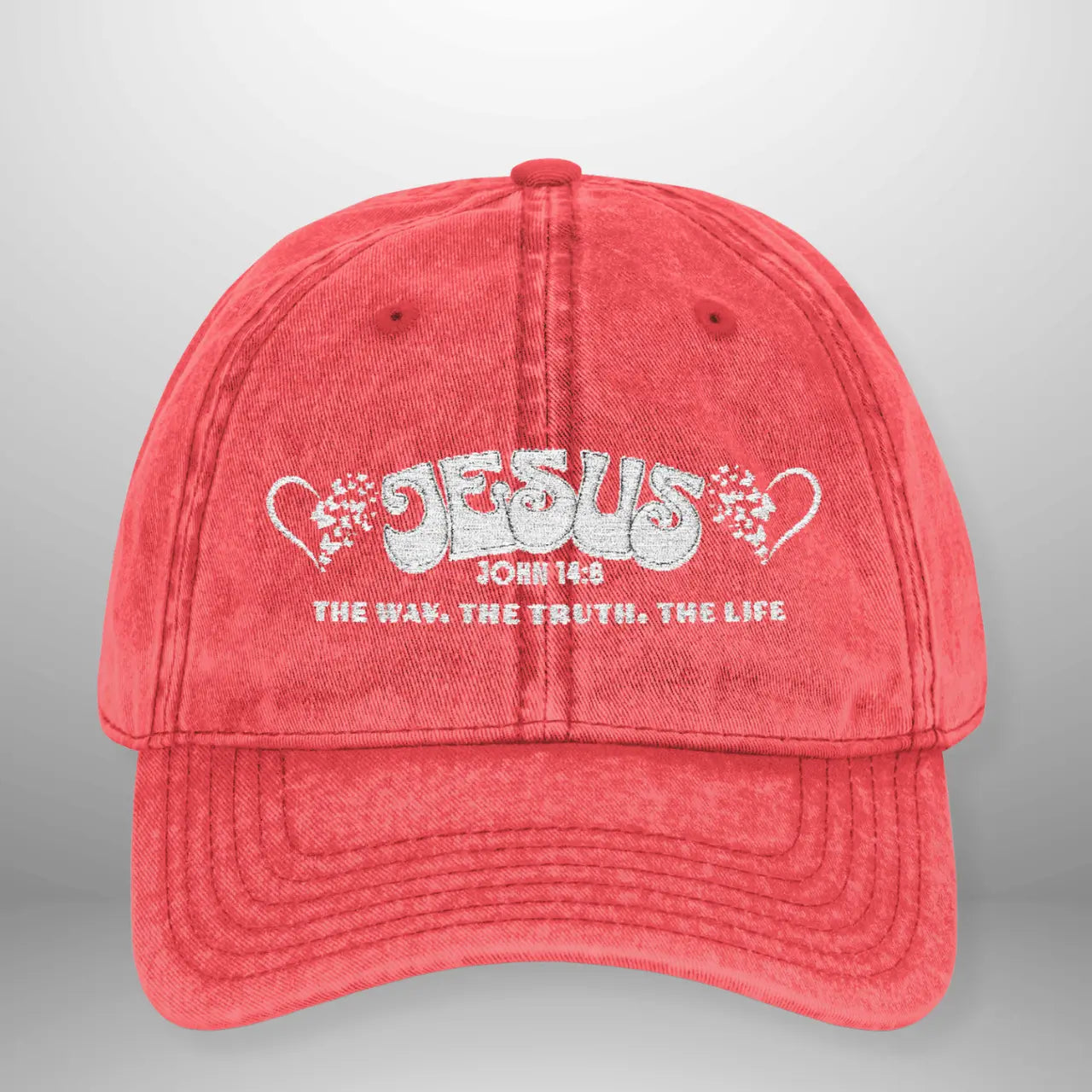JOHN 14:6 “Jesus The Way The Truth The Life” Vintage Cap | Washed Cotton Adjustable Hat Goshen & Selah Co