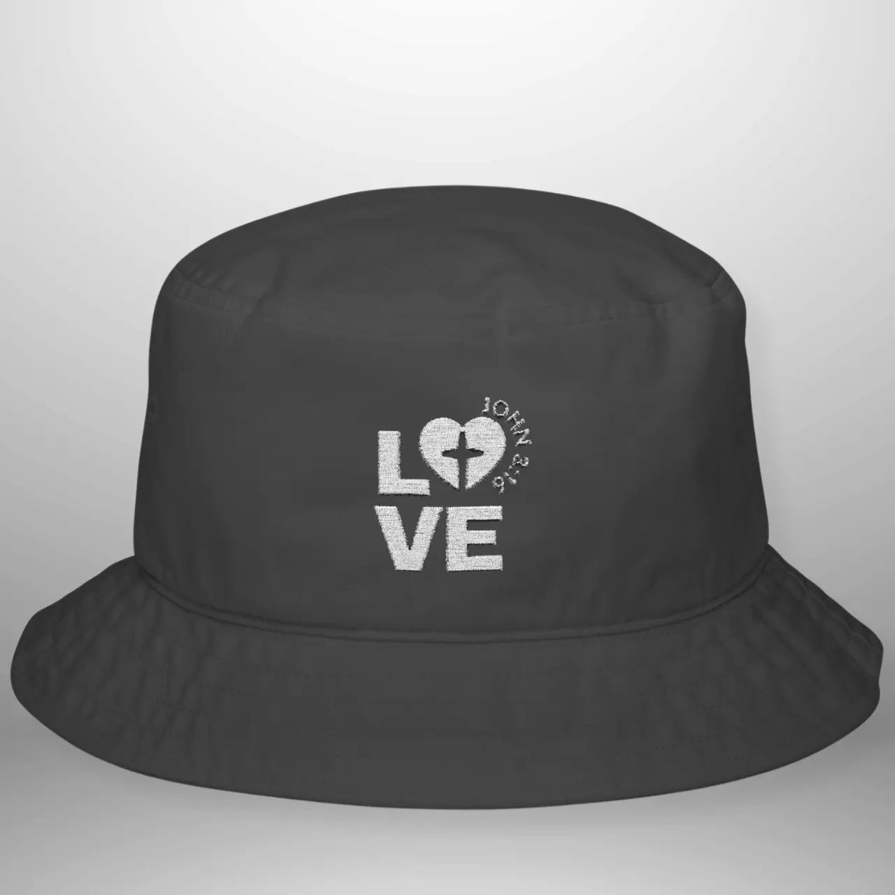 LOVE John 3:16 Bucket Hat | Vintage Cotton Everyday Hat | Faith-Inspired Headwear Goshen & Selah Co