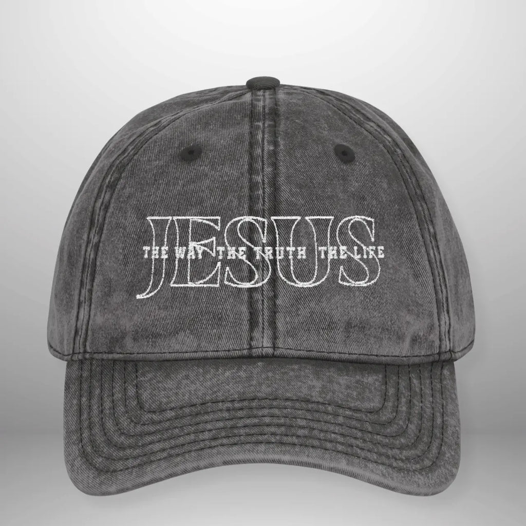 Jesus The Way The Truth The Life Vintage Cap | Washed Cotton Adjustable Hat Goshen & Selah Co