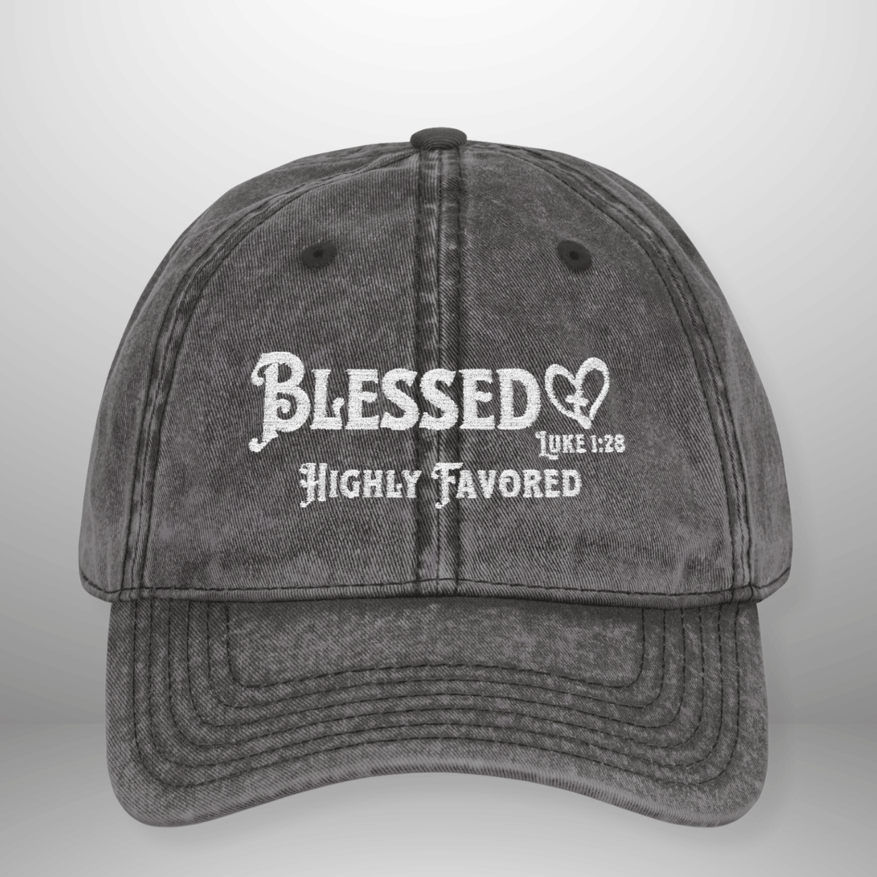 Blessed Highly Favored Luke 1:28 Vintage Cap | Washed Cotton Hat