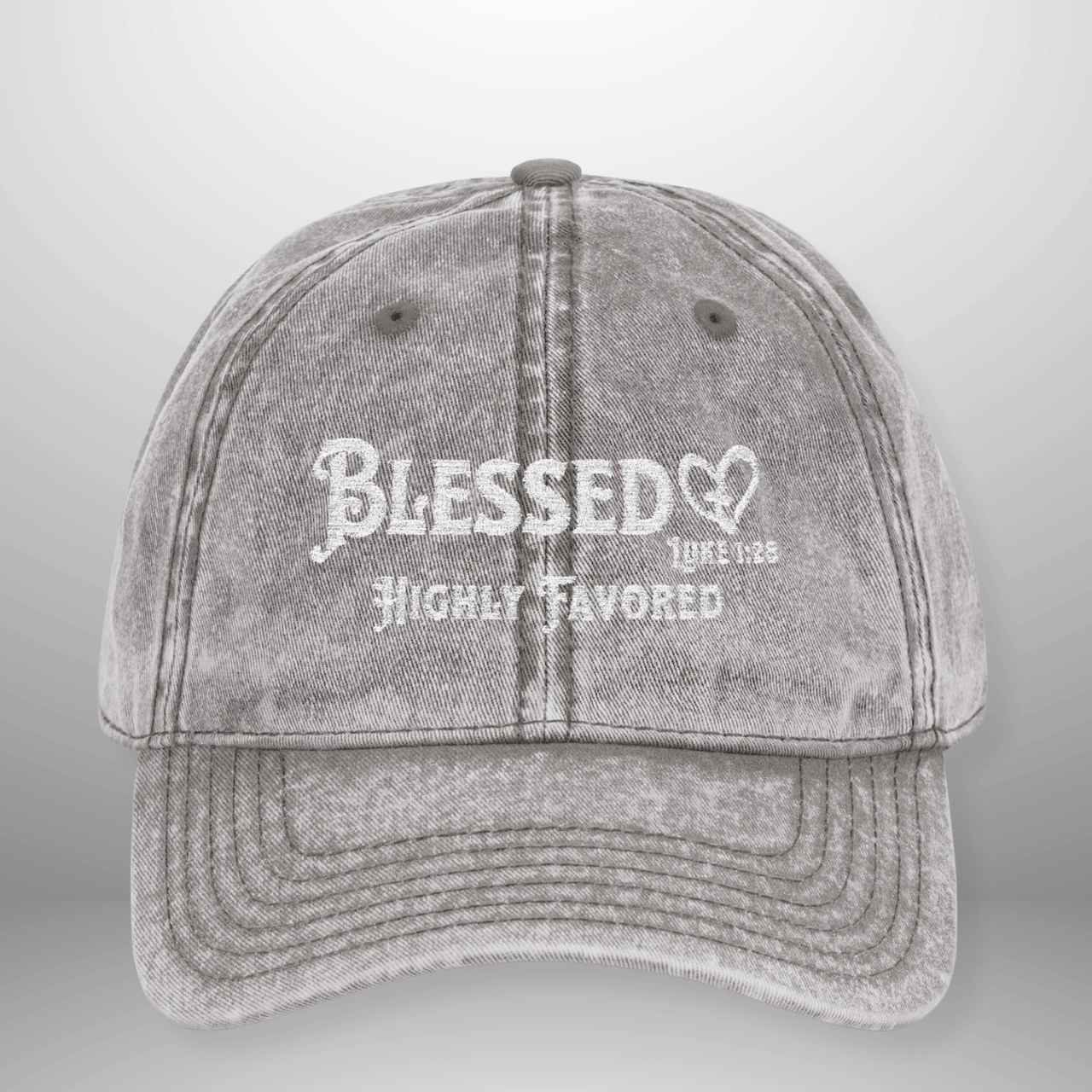 Blessed Highly Favored Luke 1:28 Vintage Cap | Washed Cotton Hat