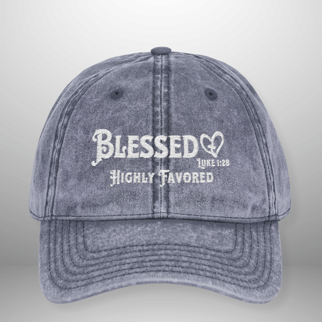 Blessed Highly Favored Luke 1:28 Vintage Cap | Washed Cotton Hat
