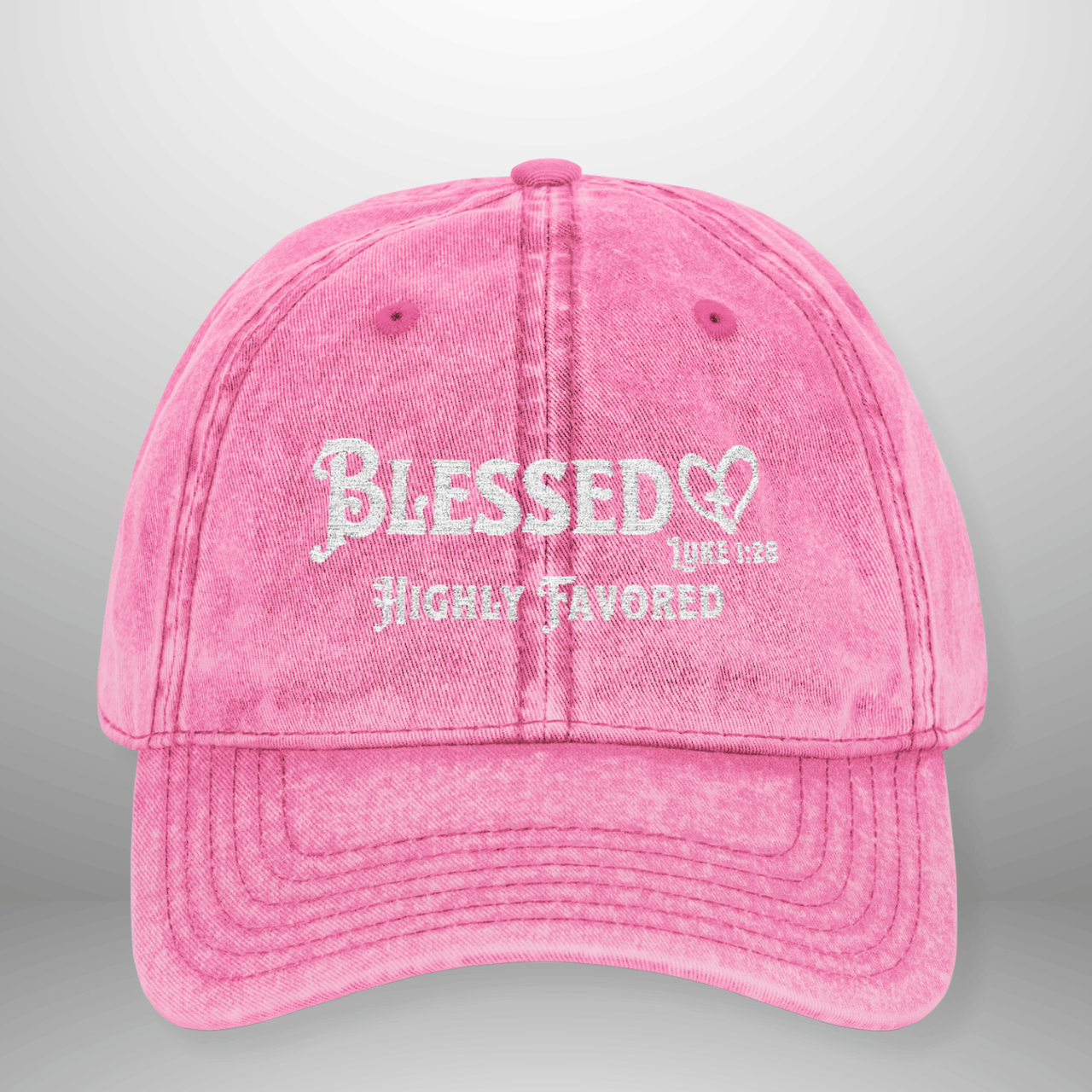 Blessed Highly Favored Luke 1:28 Vintage Cap | Washed Cotton Hat