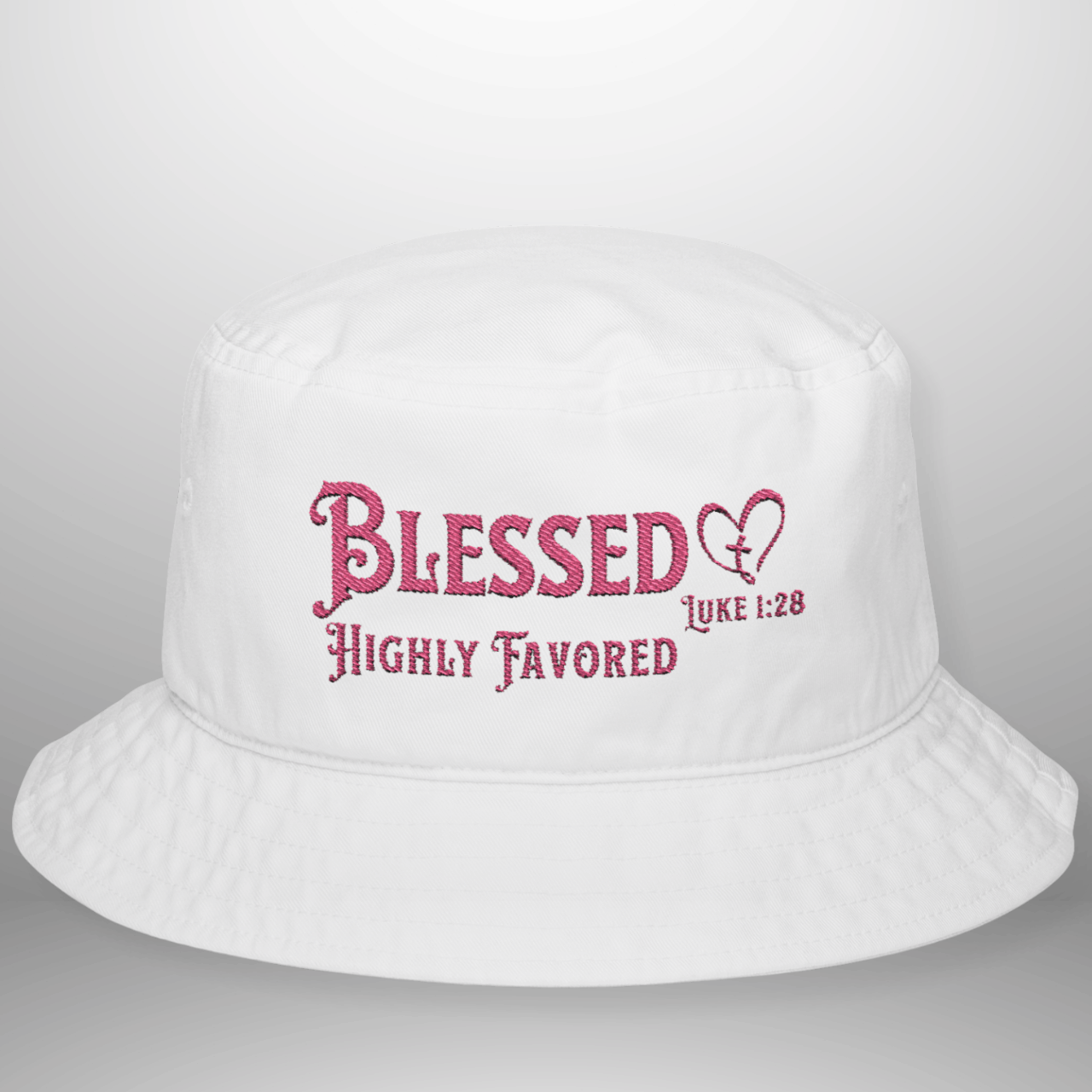 Blessed Highly Favored Luke 1:28 Bucket Hat | Cotton Cap