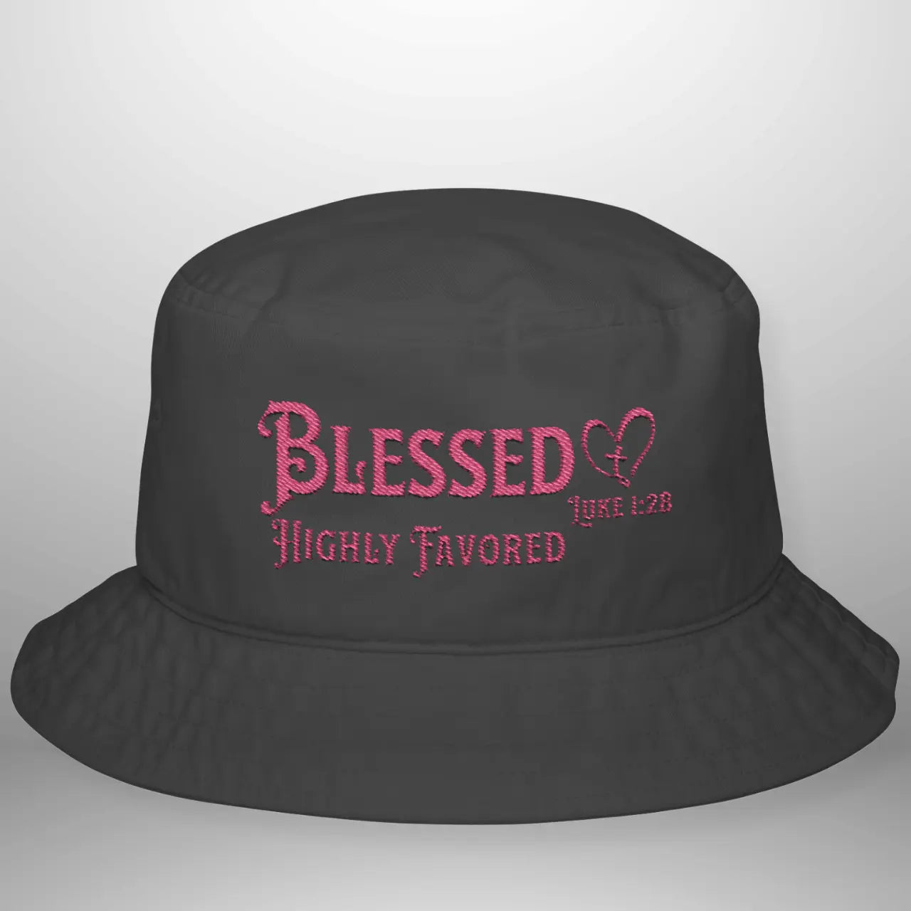 Blessed Highly Favored Luke 1:28  Bucket Cap | Cotton Hat Goshen & Selah Co
