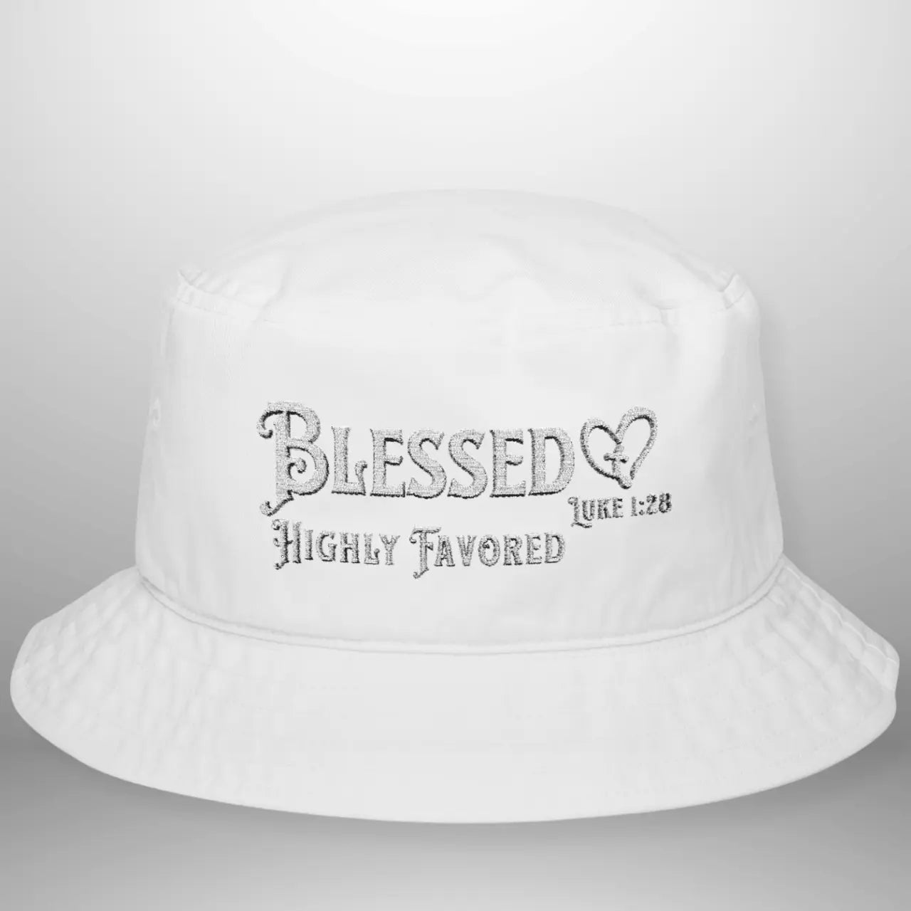 Blessed Highly Favored Luke 1:28 Bucket Cap | Cotton Hat Goshen & Selah Co