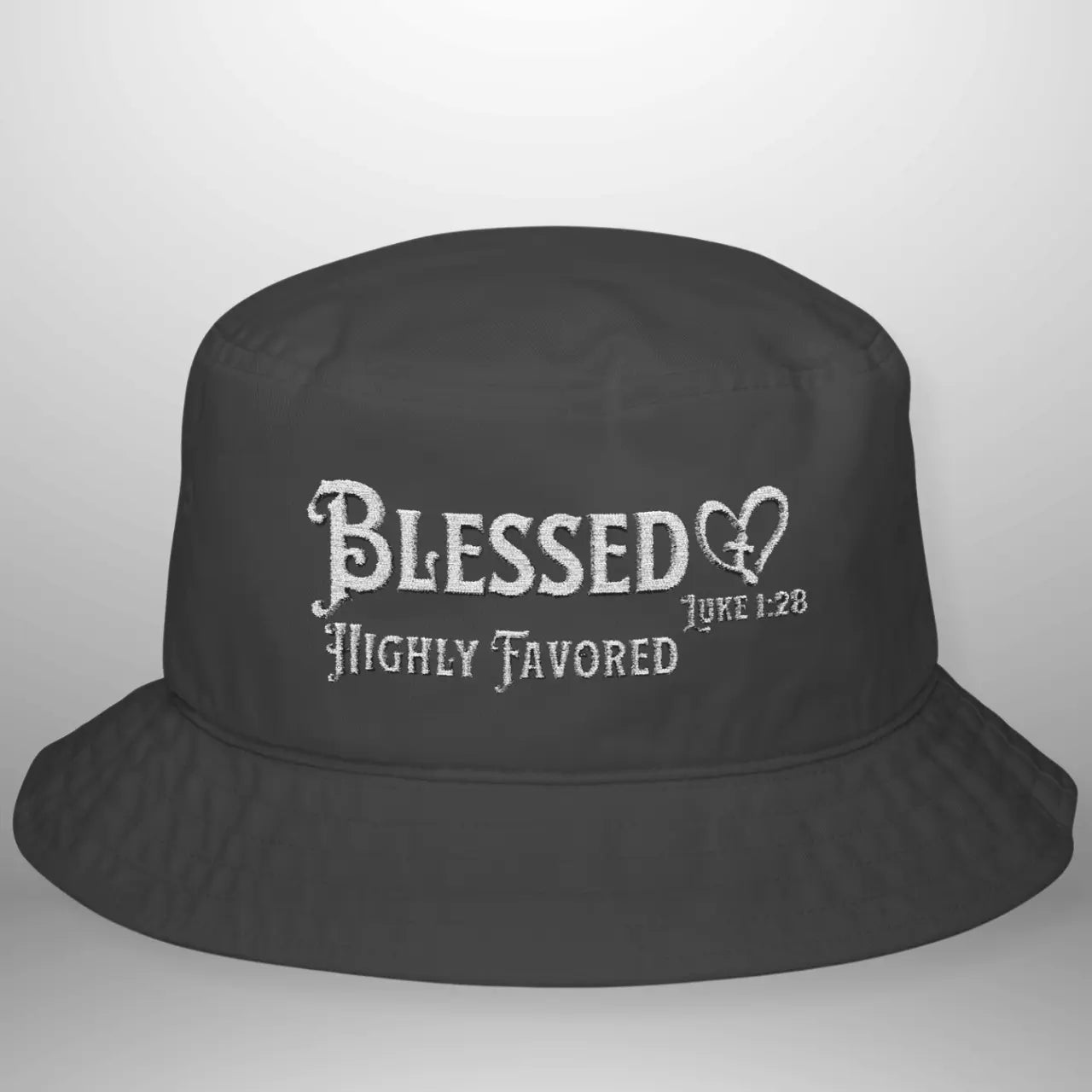 Blessed Highly Favored Luke 1:28 Bucket Cap | Cotton Hat Goshen & Selah Co