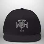 Unashamed Romans 1:16 Flat Bill Cap | Structured Snapback Hat Goshen & Selah Co