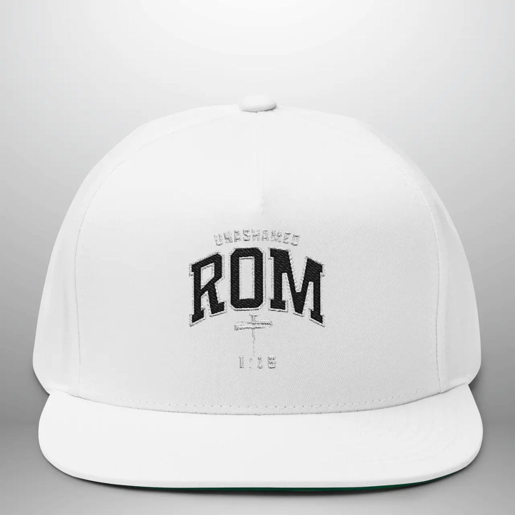 Unashamed Romans 1:16 Flat Bill Cap | Structured Snapback Hat Goshen & Selah Co