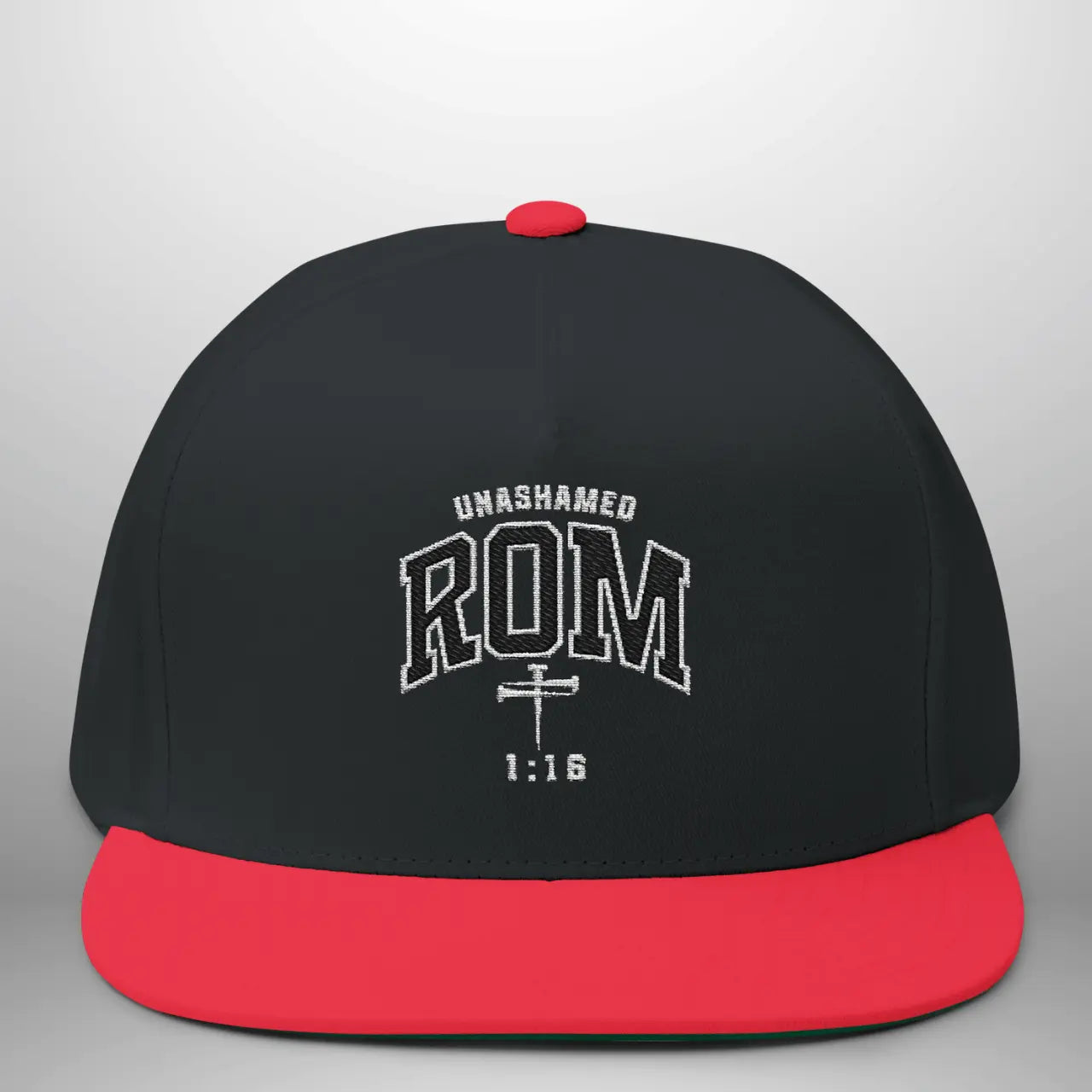Unashamed Romans 1:16 Flat Bill Cap | Structured Snapback Hat Goshen & Selah Co