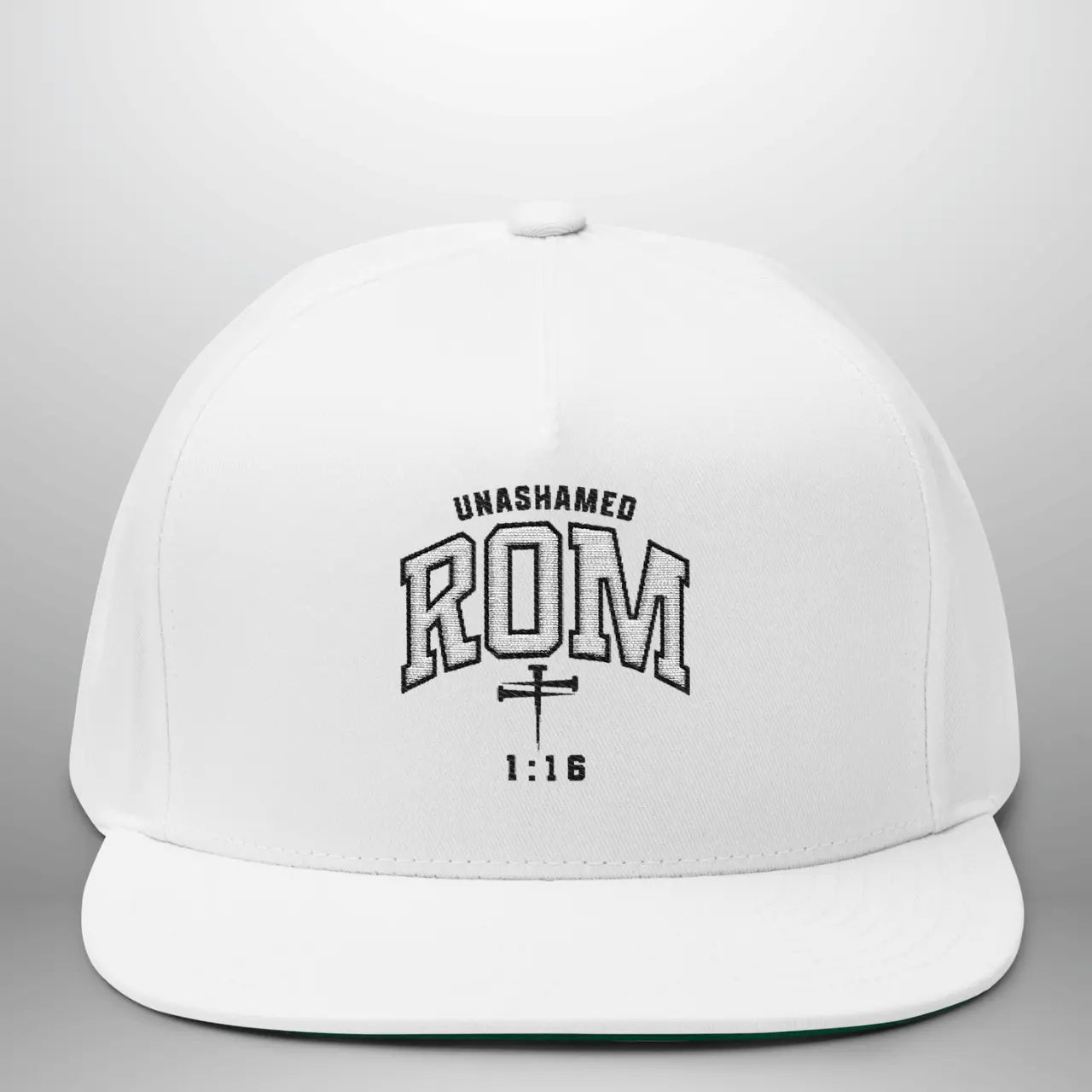 Unashamed Romans 1:16 Flat Bill Cap | Structured Snapback Hat Goshen & Selah Co
