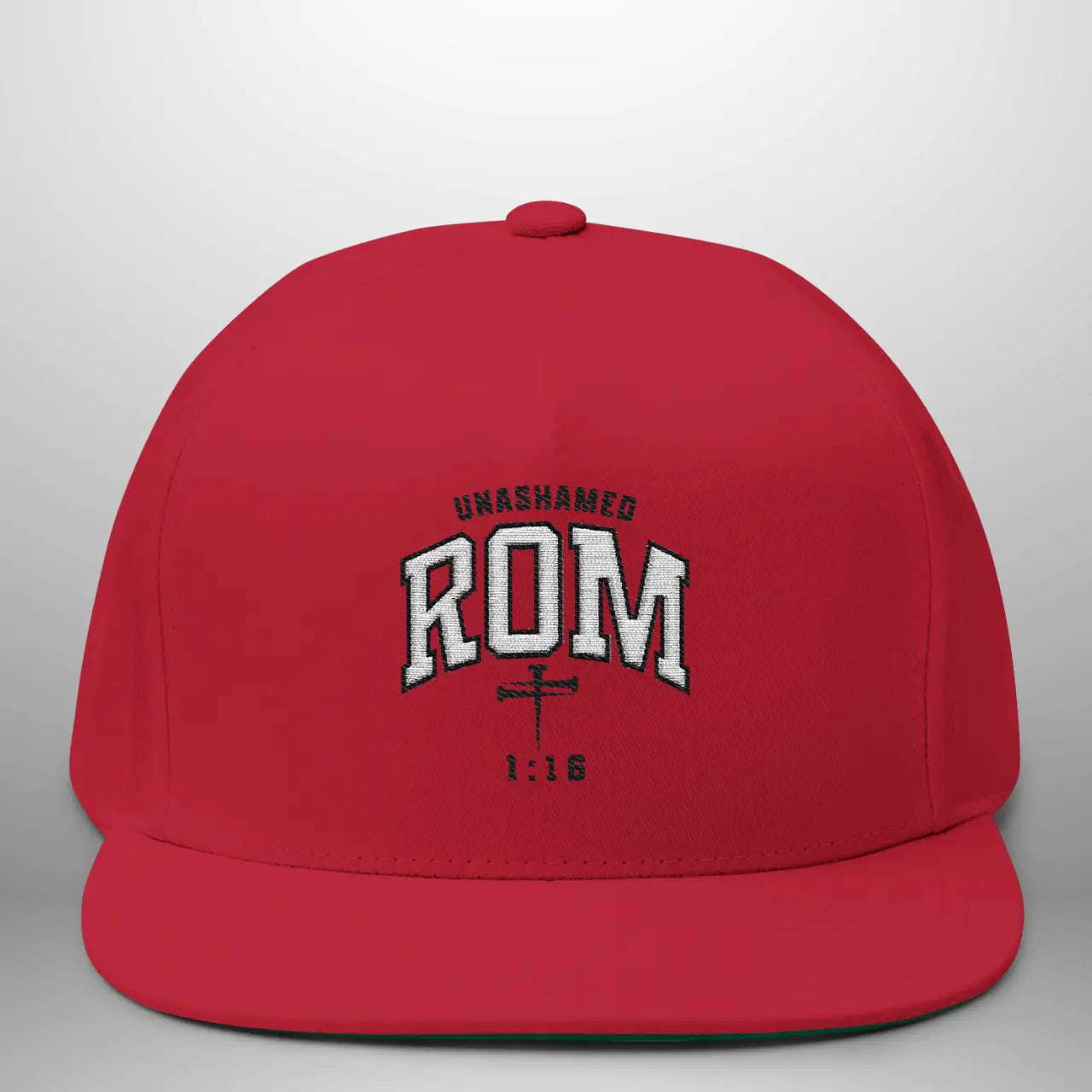 Unashamed Romans 1:16 Flat Bill Cap | Structured Snapback Hat Goshen & Selah Co