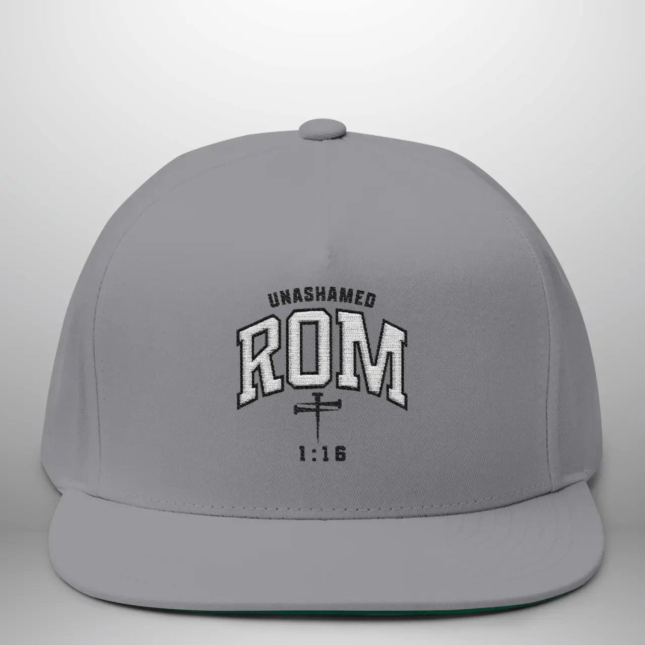 Unashamed Romans 1:16 Flat Bill Cap | Structured Snapback Hat Goshen & Selah Co