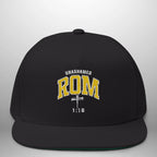 Unashamed Romans 1:16 Flat Bill Cap | Structured Snapback Hat Goshen & Selah Co