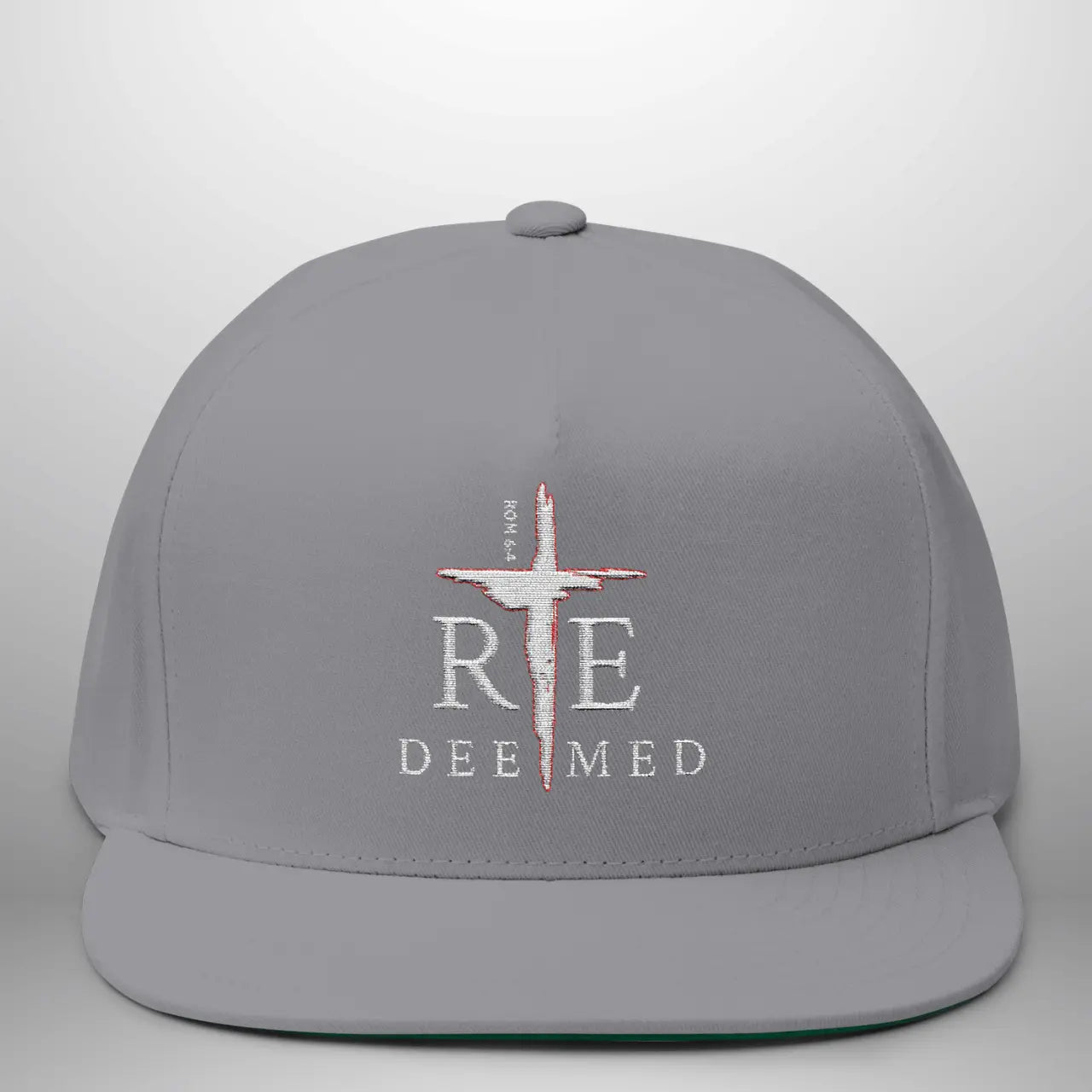 REDEEMED ROM 6:4 Flat Bill Cap | Structured Five-Panel Hat Goshen & Selah Co