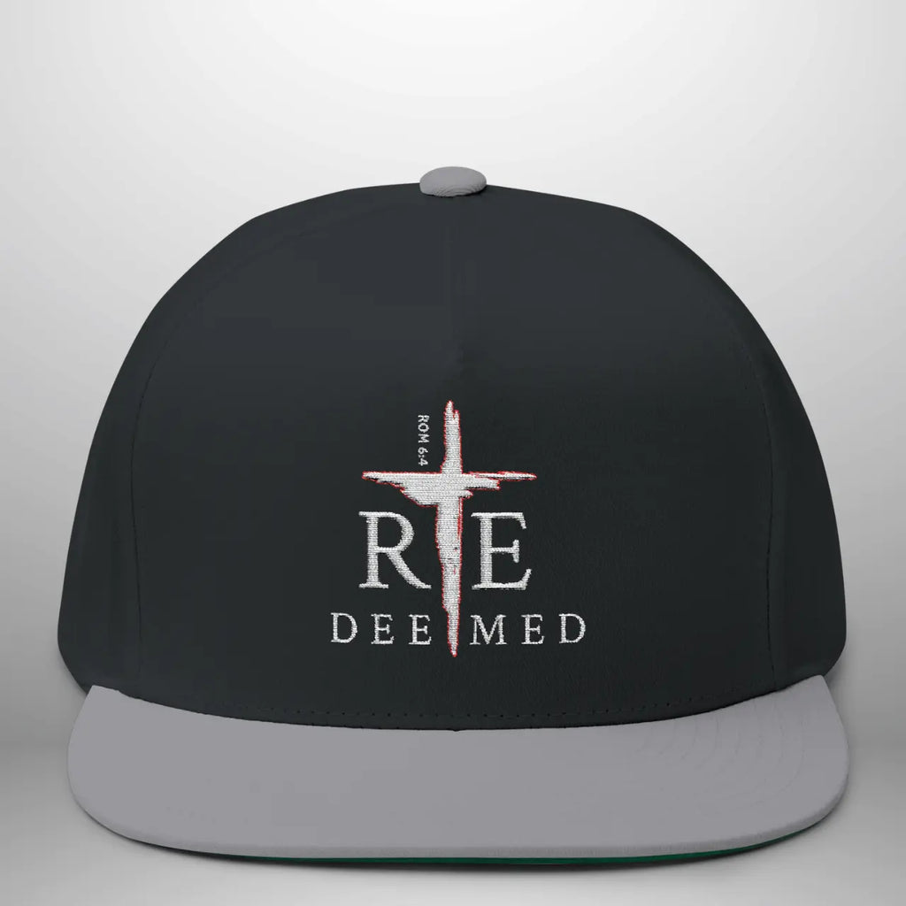 REDEEMED ROM 6:4 Flat Bill Cap | Structured Five-Panel Hat Goshen & Selah Co