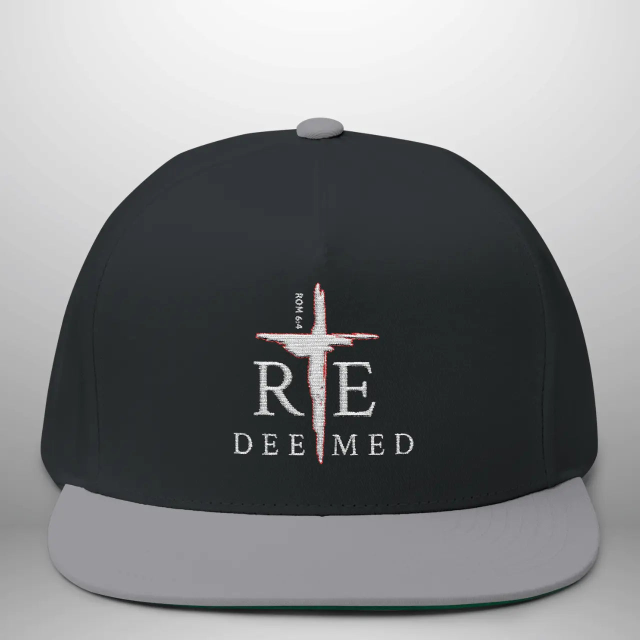 REDEEMED ROM 6:4 Flat Bill Cap | Structured Five-Panel Hat Goshen & Selah Co