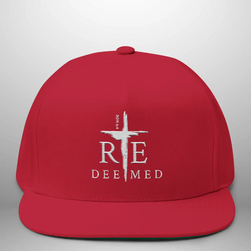 REDEEMED ROM 6:4 Flat Bill Cap | Structured Five-Panel Hat Goshen & Selah Co