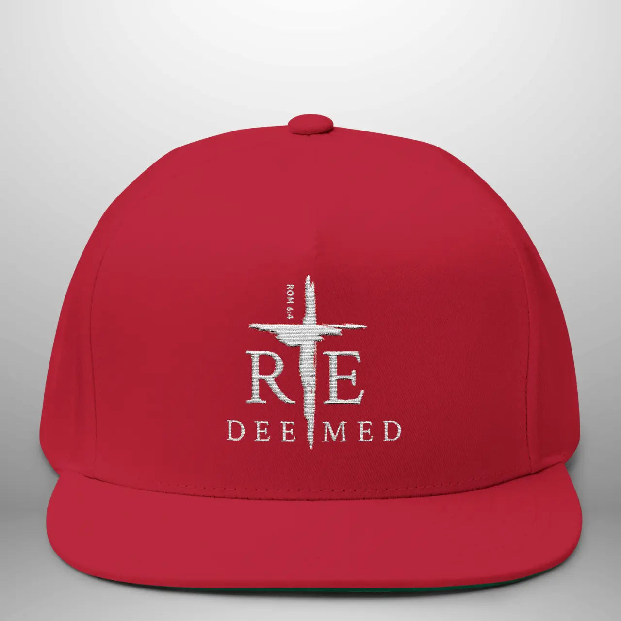 REDEEMED ROM 6:4 Flat Bill Cap | Structured Five-Panel Hat Goshen & Selah Co