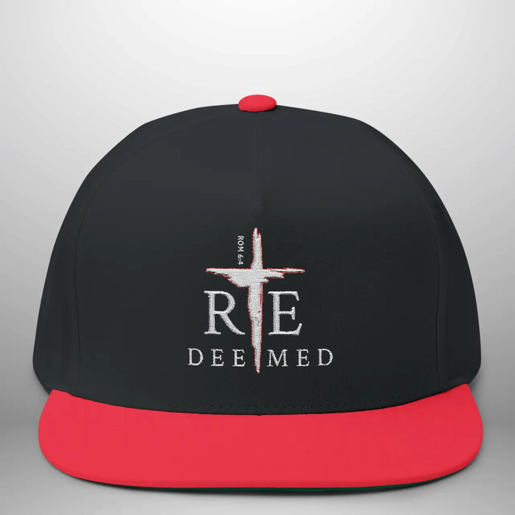 REDEEMED ROM 6:4 Flat Bill Cap | Structured Five-Panel Hat Goshen & Selah Co
