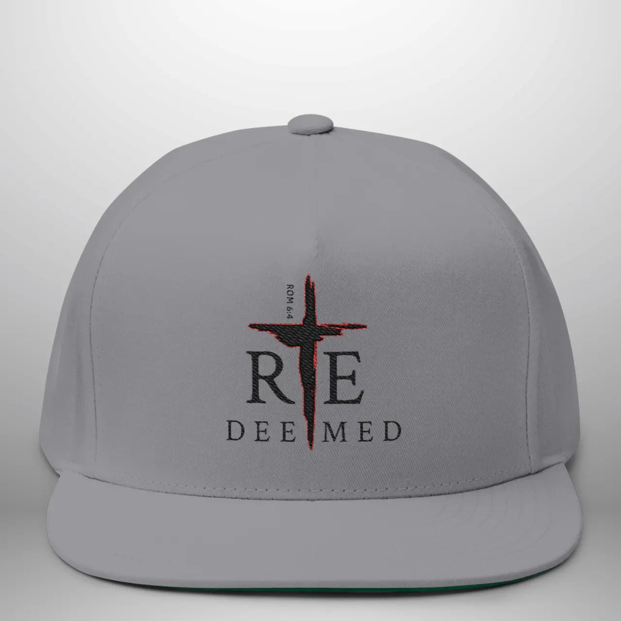 REDEEMED ROM 6:4 Flat Bill Cap | Structured Five-Panel Hat Goshen & Selah Co