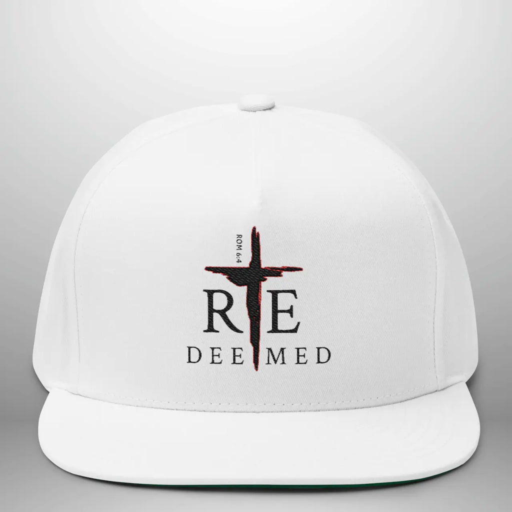 REDEEMED ROM 6:4 Flat Bill Cap | Structured Five-Panel Hat Goshen & Selah Co